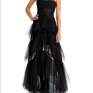 BCBGMaxAzria Black Tiered Tulle Dress